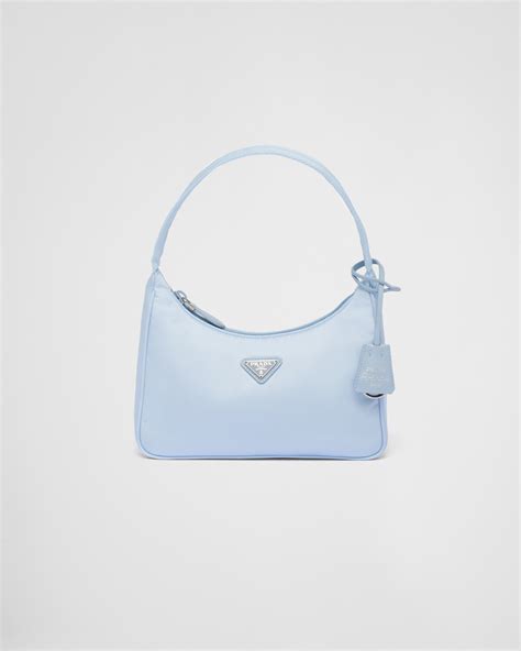 prada blue nylon bag.